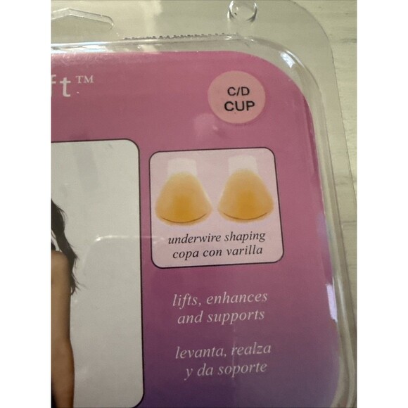 Supportables Lovely Lift Silicone Adhesive Bra Backless, Strapless, Beige, C/D - Picture 2 of 5